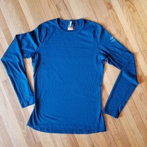 Icebreaker 200 Bodyfit Merino wool base layer top M teal blue long sleeve shirt